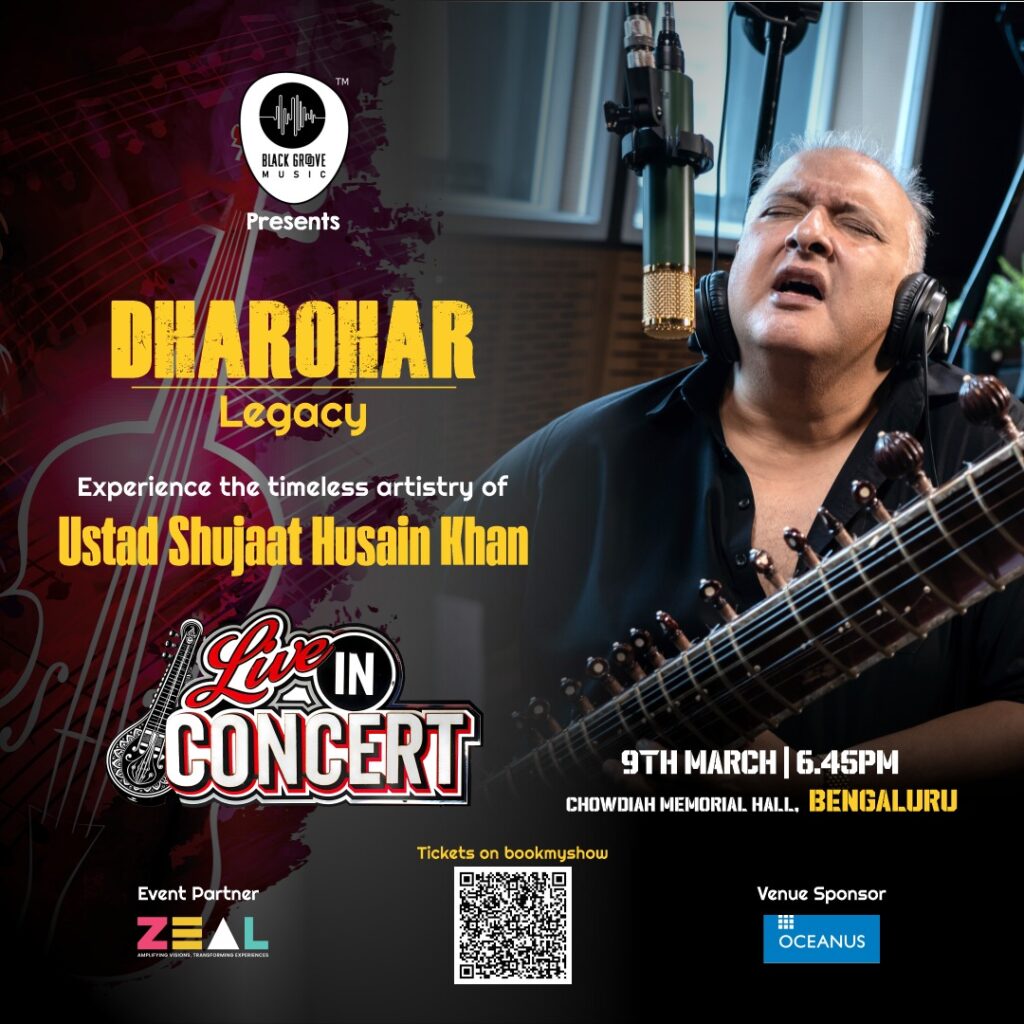 Ustad Shujaat Husain Khan live in Bangalore,9th March at Chowdiah Memorial Hall.